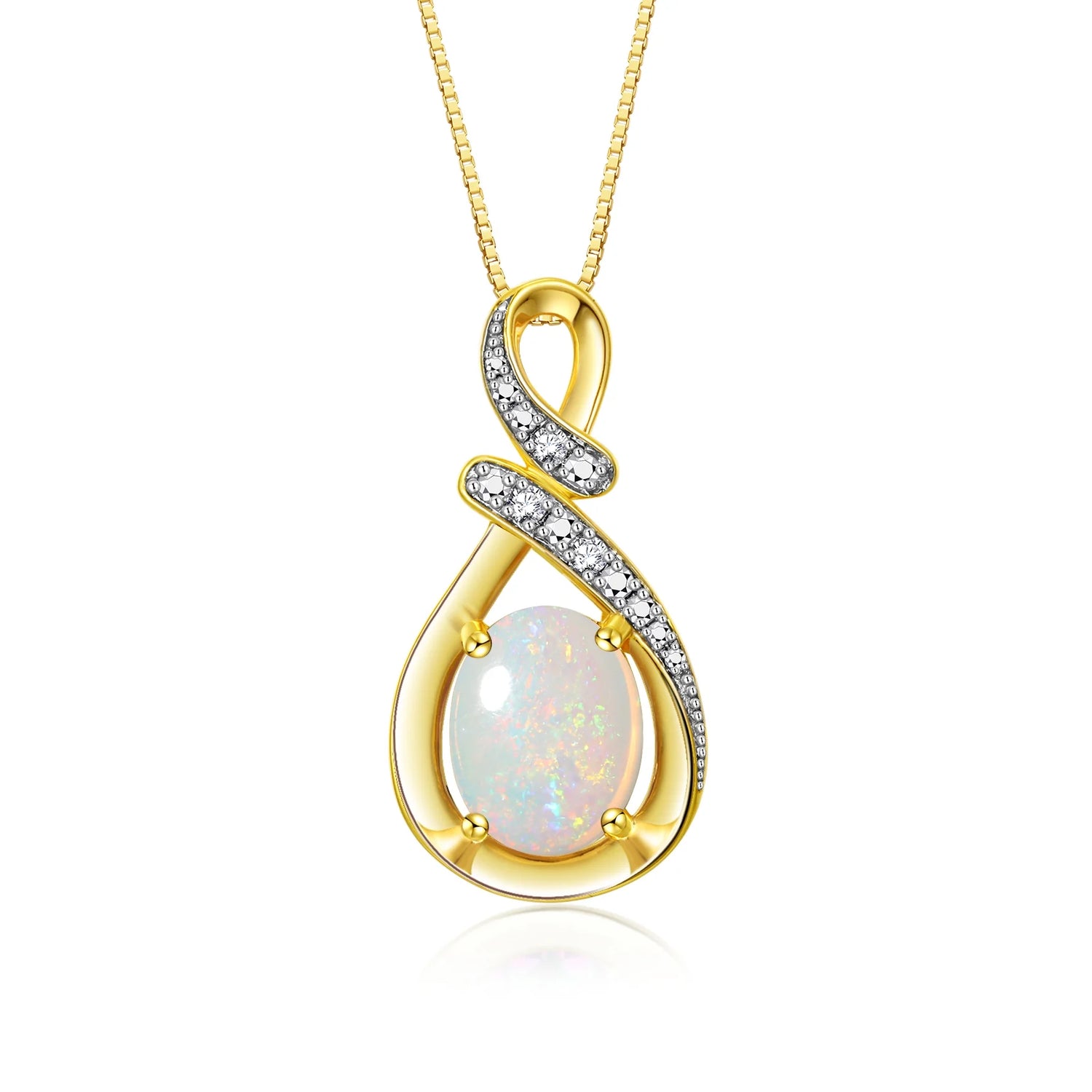 Necklaces for Women Yellow Gold Plated Silver Designer Necklace Gemstone & Genuine Diamonds Pendant 18