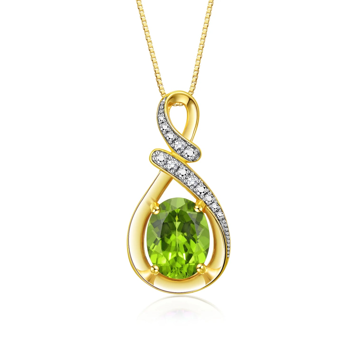 Necklaces for Women Yellow Gold Plated Silver Designer Necklace Gemstone & Genuine Diamonds Pendant 18