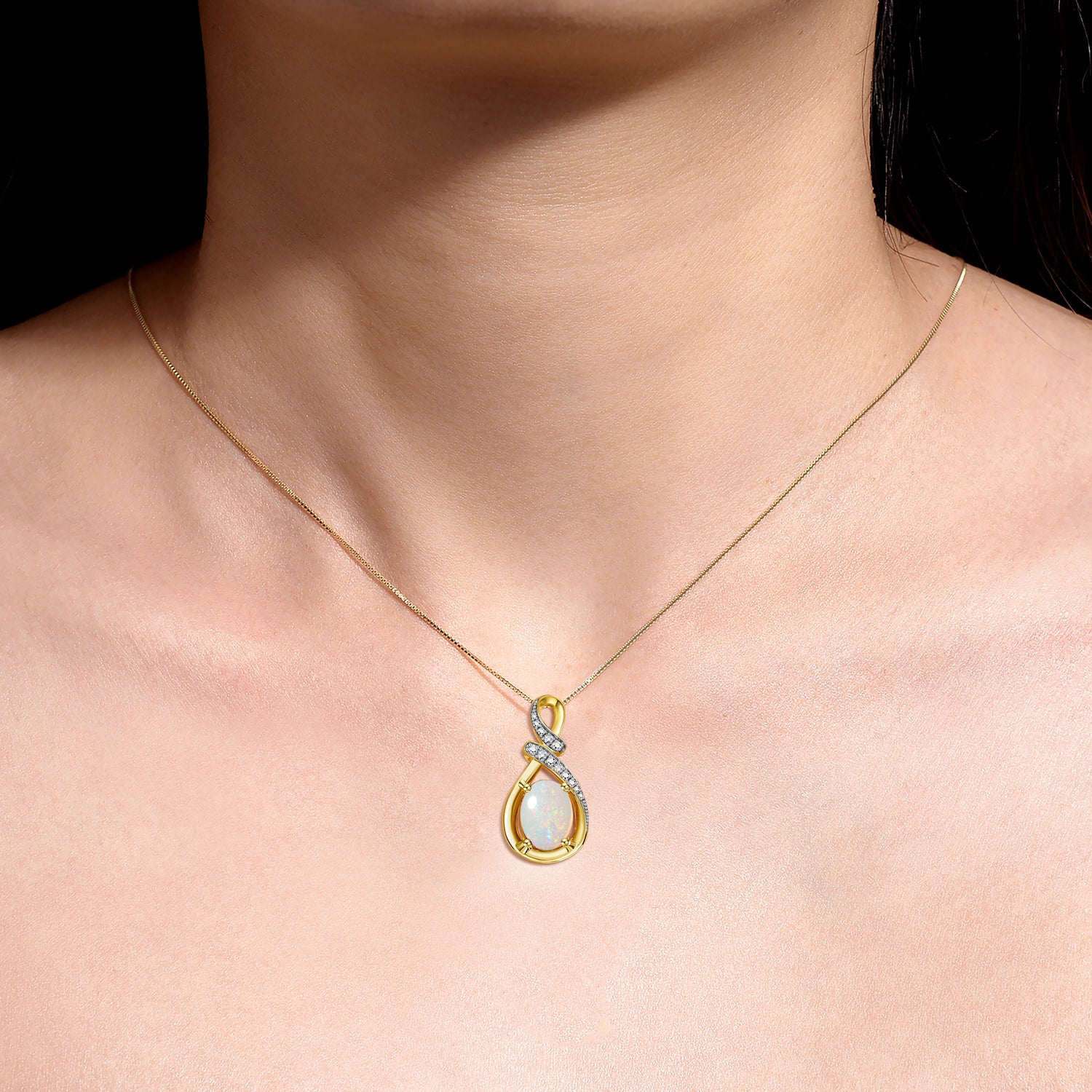 Necklaces for Women Yellow Gold Plated Silver Designer Necklace Gemstone & Genuine Diamonds Pendant 18