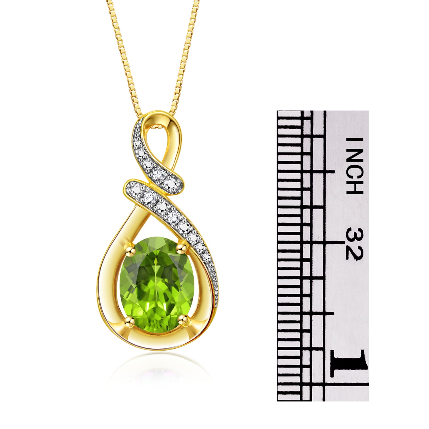 Necklaces for Women Yellow Gold Plated Silver Designer Necklace Gemstone & Genuine Diamonds Pendant 18